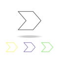 wide arrow multicolored icons. Thin line icon for website design and app development. Premium colored web icon with shadow on whit Royalty Free Stock Photo