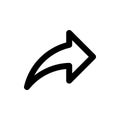 Wide arrow to the right, simple web or mobile interface vector icon