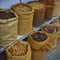 assortment of spices in the spice market in Kochi, India