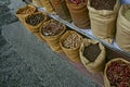 Wide assortment of spices in the spice market in Kochi