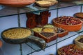 Wide assortment of spices in the spice market in Kochi