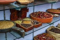 Wide assortment of spices in the spice market in Kochi