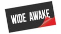WIDE  AWAKE text on black red sticker stamp Royalty Free Stock Photo