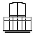 Wide balcony icon, simple style