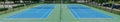Wide banner of Blue Tennis court on Outdoor. Sports background Royalty Free Stock Photo