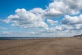 Wide beach at low tide in Zoute, Knokke-Heist, Belgium