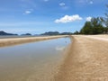 Wide beach in Thailand, Samroiyot Royalty Free Stock Photo