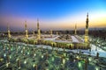 A wide beautiful photo of Masjid Nabawi mosque in Madinah