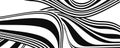 Wide bend black and white stripes, abstract banner