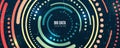 Wide Big data visualization. Information analytics concept. Abstract stream information with circles array and binary code. Royalty Free Stock Photo