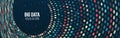 Wide Big data visualization. Machine learning algorithm for information filter and analytic. Abstract background with circle array Royalty Free Stock Photo