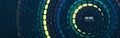 Wide Big data visualization. Machine learning algorithm for information filter and analytic. Abstract background with circle array Royalty Free Stock Photo
