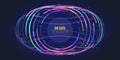 Wide Big data visualization. Machine learning algorithm for information filter and analytic. Abstract background with circle array Royalty Free Stock Photo