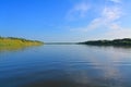 Wide and blue Oka river in Kasimov city, Russia