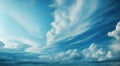 wide blue sky with clouds banner Royalty Free Stock Photo