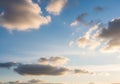 Wide Blue Sky with Soft White Clouds Royalty Free Stock Photo