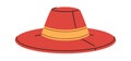 Wide-brim red hat with ribbon Royalty Free Stock Photo