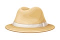 Wide Brimmed Hat as Clothing Item Made of Hemp Vector Illustration Royalty Free Stock Photo