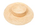 wide brimmed straw hat isolated on white Royalty Free Stock Photo