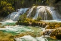 Wide Cascade Waterfall in Agua Azul Place in Mexico Royalty Free Stock Photo