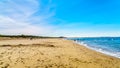 The wide and clean sandy beach at Banjaardstrand along the Oosterschelde Royalty Free Stock Photo