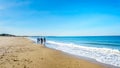 The wide and clean sandy beach at Banjaardstrand along the Oosterschelde Royalty Free Stock Photo