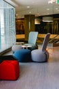 Wide and close shots of office interior designs