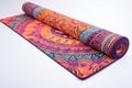 wide and colorful yoga mat with zenlike patterns Royalty Free Stock Photo