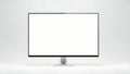 Wide Computer Monitor with Blank White Screen on White Background display Royalty Free Stock Photo