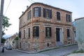 Wide corner shoot of masonry brick stone otel building in Turkey