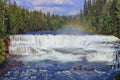 Wells Gray Provincial Park with Rainbow over Dawson Falls on Myrtle River, Cariboo Mountains, British Columbia, Canada Royalty Free Stock Photo