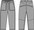 Wide denim pants illustration / gray