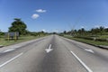 Wide empty road in cuba habana Royalty Free Stock Photo