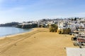 Wide, sandy beach in Albufeira, Algarve, Portugal