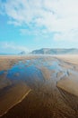 Wide empty sandy beach