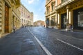 A wide empty street in Rome Italy