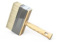 Wide flat repair brush with wooden handle, painting tool