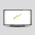 A wide flatscreen monitor mockup, LED Mock-up of 4K TV flat screen LED, plasma, realistic illustration, White blank monitor mockup