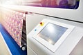 Wide format printer for on fabric and paper Royalty Free Stock Photo