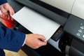 Wide format printer for paper in tipography Royalty Free Stock Photo