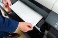 Wide format printer for paper in tipography Royalty Free Stock Photo