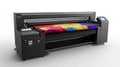 Wide Format Printer Producing High-Quality Graphics. Print Technology, Industrial Design, And Textile Printing Solutions Royalty Free Stock Photo