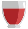 Wide glass of juice, icon icon