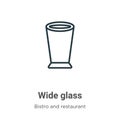 Wide glass outline vector icon. Thin line black wide glass icon, flat vector simple element illustration from editable bistro and