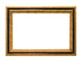 Wide gold and black carved wood picture frame Royalty Free Stock Photo