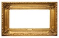 Wide Golden Picture Frame w/ Path Royalty Free Stock Photo