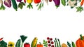 Wide horizontal Healthy eating background. Copy space. Variety of decorative vegetables with grain texture on white