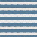 Wide horizontal seamless grunge brush striped pattern. Blue color stripes on light background. Seamless vector pattern