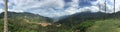 Cloudy blue sky Mountains Panorama view Royalty Free Stock Photo