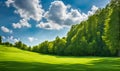 Wide lawn with meticulous green trims Royalty Free Stock Photo